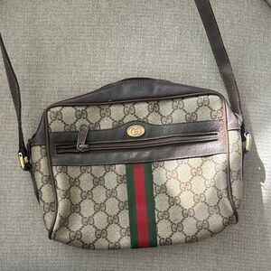 Vintage Gucci Brown and Green Bag